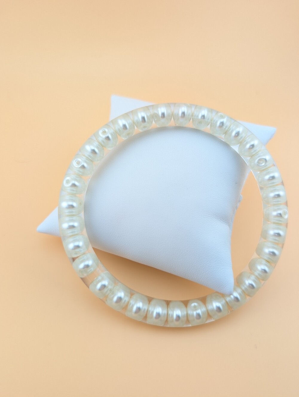 Pearl Resin Bangle • Handmade Vintage Upcycle